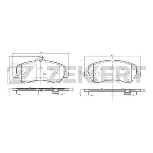 Колодки тормозные дисковые передние Mercedes E-Class/GLK-Class 08>16 Zekkert BS2466