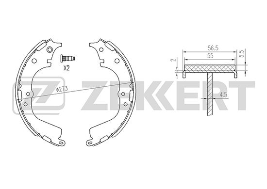 

Комплект тормозных колодок ZEKKERT BK-4107
