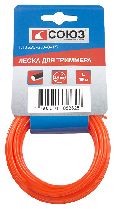 фото Леска для триммера союз 2mm x 15m тл3535-2.0-0-15