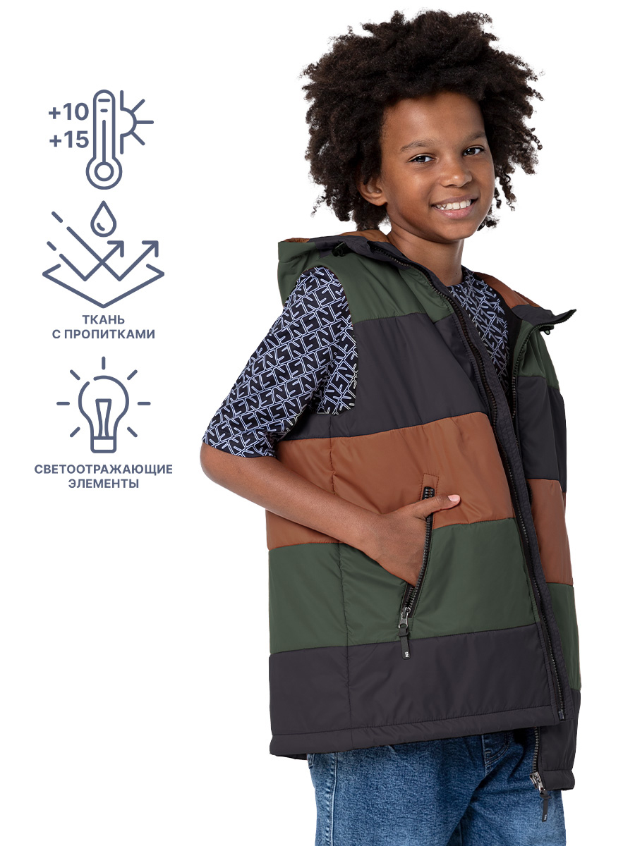 

Жилет детский NIKASTYLE 9м7124, хаки/фундук, 170, 9м7124