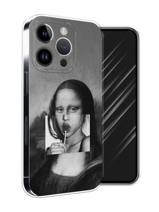 

Чехол Awog на Apple iPhone 15 Pro Max "Mona Lisa sucking lollipop", Серый, 15850-1