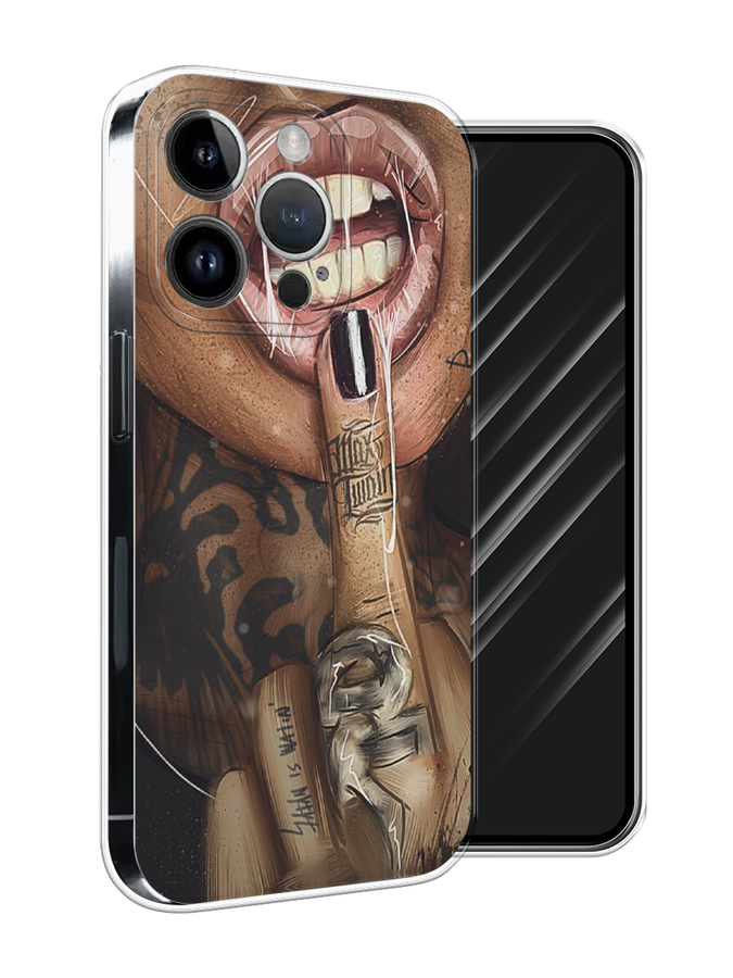 

Чехол Awog на Apple iPhone 15 Pro Max "Девушка с татуировками", Бежевый;розовый;черный, 15850-1