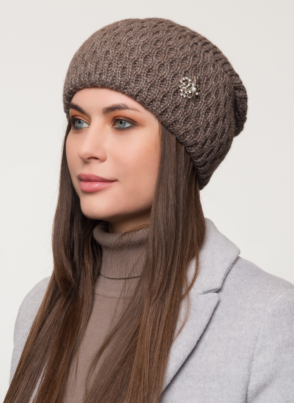 

Шапка женская Каляев 43028 коричневая, р. 56-58, 43028