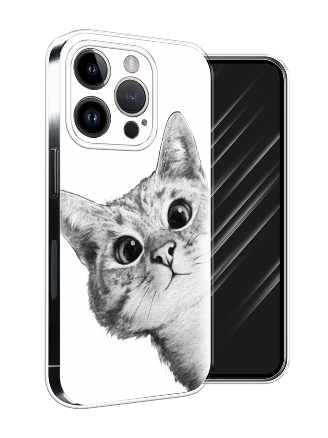 

Чехол Awog на Apple iPhone 15 Pro Max "Кот рисунок черно-белый", Черный, 15850-1