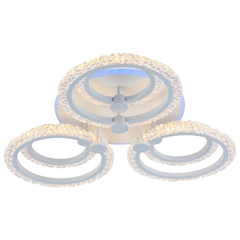 

Потолочная светодиодная люстра Profit Light 8027/3+3 WHT B 108W+8W RGB диммируемая с ПДУ, 8027/3+3 B