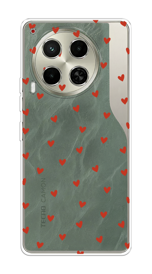 

Чехол на Tecno Camon 30 5G "Red hearts", Красный;прозрачный, 305550-1