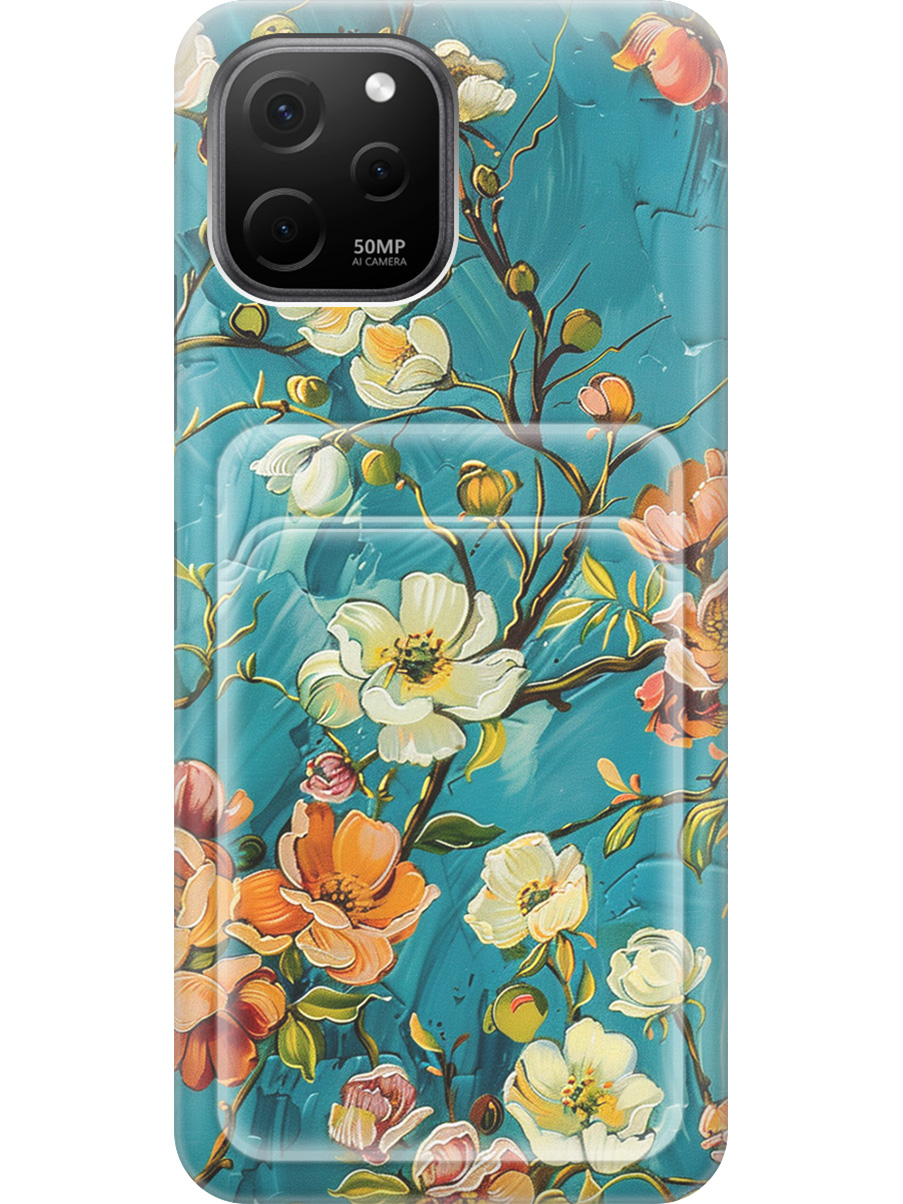 

Силиконовый чехол на Huawei nova Y61 с принтом с карманом для карты прозрачный 815426, Прозрачный;белый;голубой, 762098523
