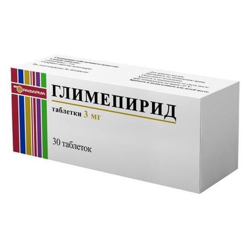 

Глимепирид таблетки 3мг №30
