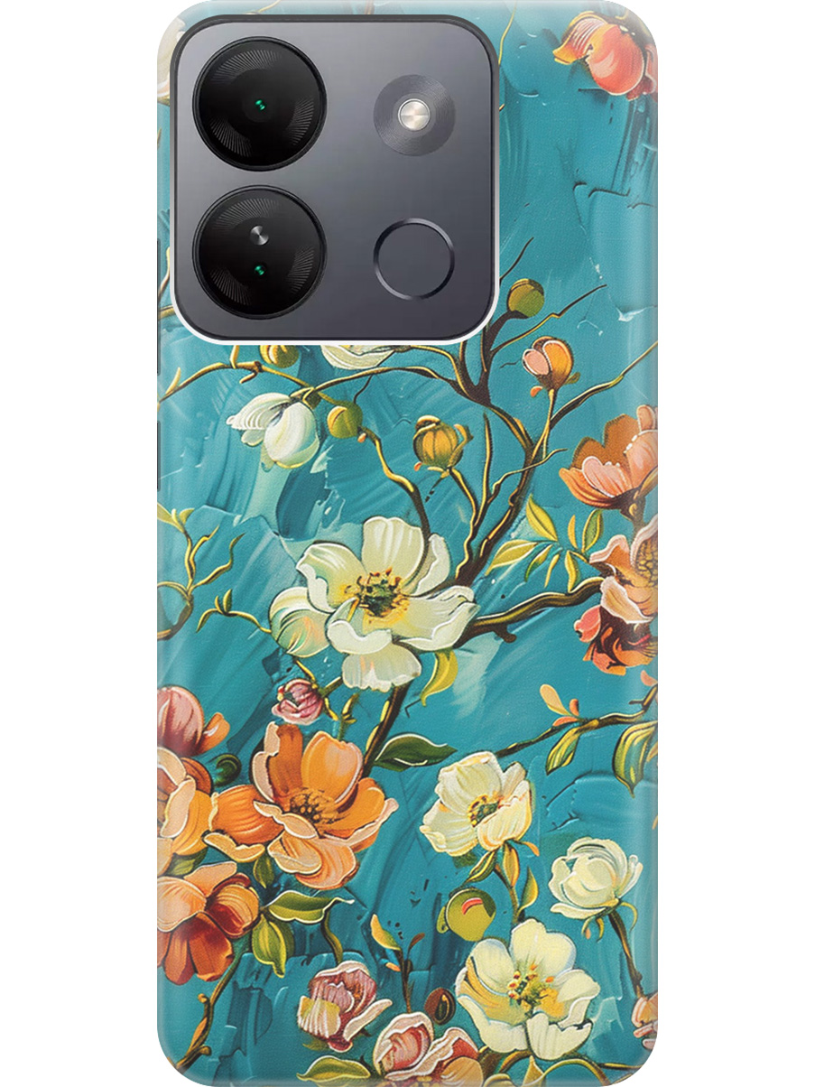 

Силиконовый чехол на Infinix Smart 7 HD с принтом "Винтажные цветочки", Прозрачный;белый;голубой, 769392023