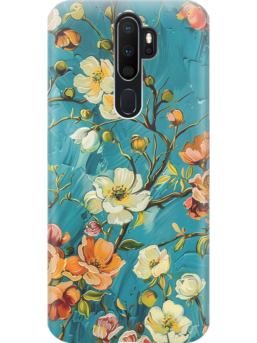 

Силиконовый чехол на Oppo A5 (2020)/A9 (2020) с принтом "Винтажные цветочки", Прозрачный;белый;голубой, 726151323