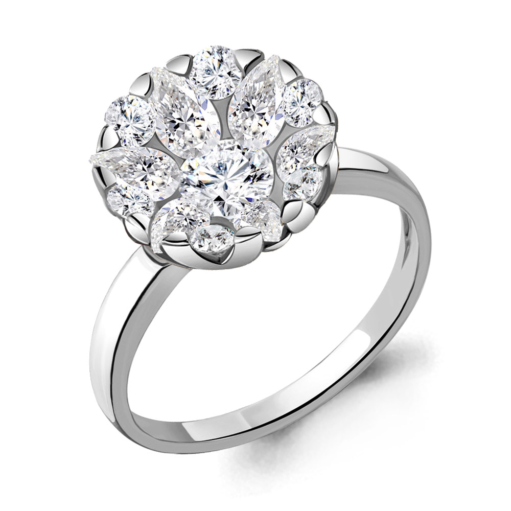 

Кольцо из серебра с фианитом р. 18,5 Aquamarine 68625А_925_р, 68625А_925_р