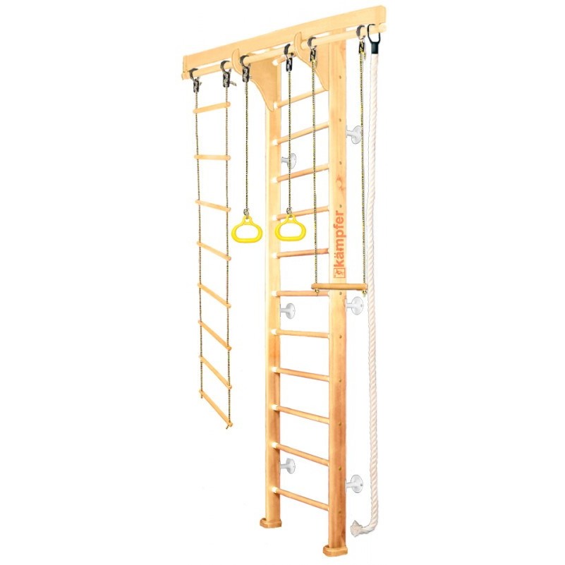 фото Шведская стенка kampfer wooden ladder ceiling (№1 натуральный высота 3 м)