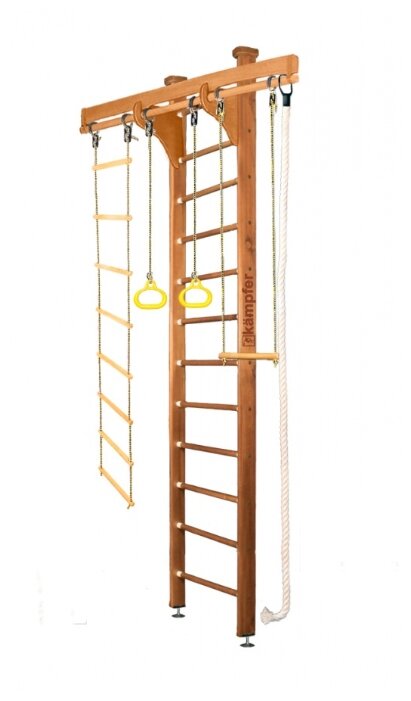 фото Шведская стенка kampfer wooden ladder ceiling (№2 ореховый высота 3 м)