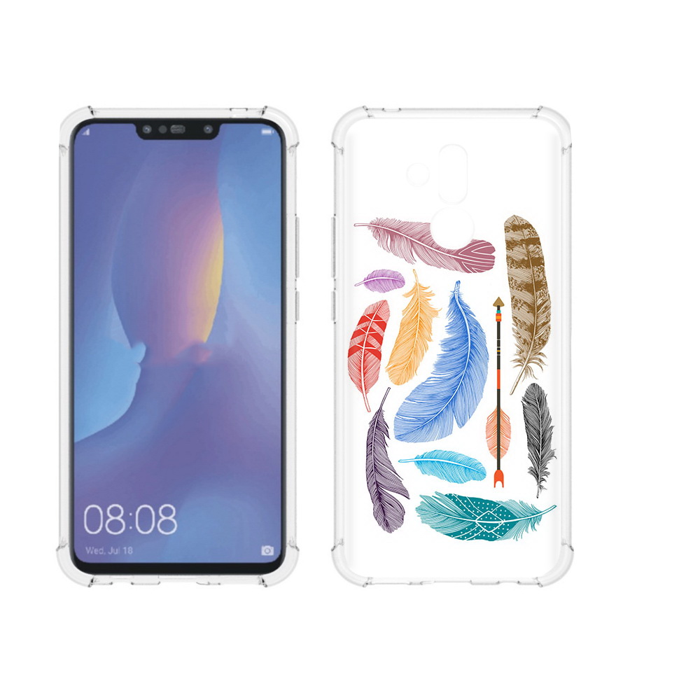 

Чехол MyPads Tocco для Huawei Mate 20 Lite разноцветные перья (PT117828.66.572), Прозрачный, Tocco