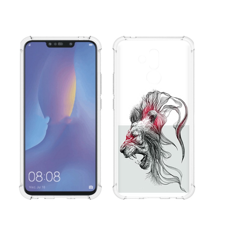 

Чехол MyPads Tocco для Huawei Mate 20 Lite разъяренный лев (PT117828.66.576), Прозрачный, Tocco