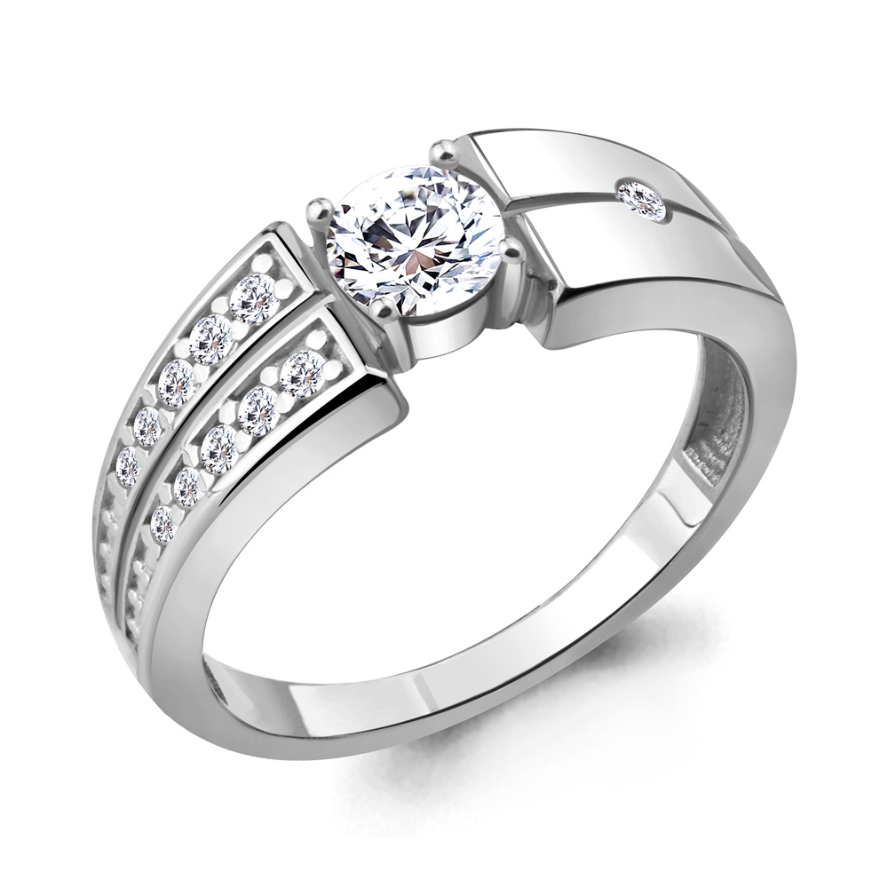 

Кольцо из серебра с фианитом р. 16,5 Aquamarine 68630А_925_р, 68630А_925_р