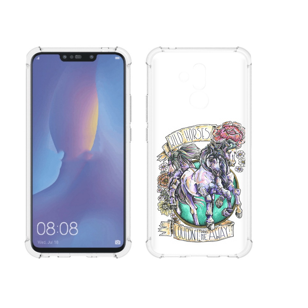 

Чехол MyPads Tocco для Huawei Mate 20 Lite рисунок коней в цветах (PT117828.66.582), Прозрачный, Tocco