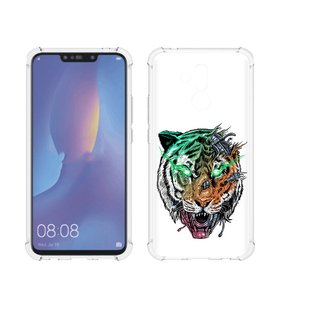 

Чехол MyPads Tocco для Huawei Mate 20 Lite робо-тигр (PT117828.66.584), Прозрачный, Tocco