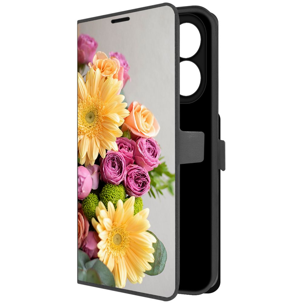 

Чехол-книжка Krutoff Eco Book для Xiaomi Redmi Note 13 4G Букет (черный)