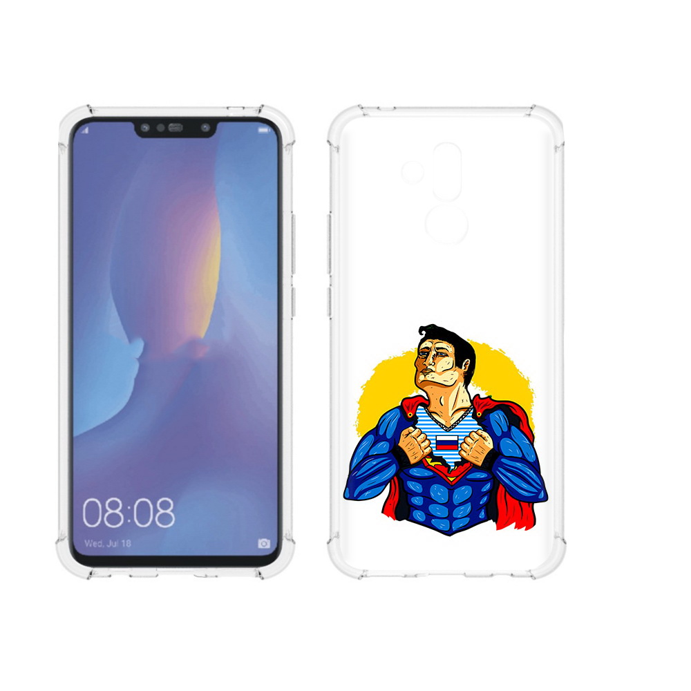 

Чехол MyPads Tocco для Huawei Mate 20 Lite русский супермен (PT117828.66.591), Прозрачный, Tocco
