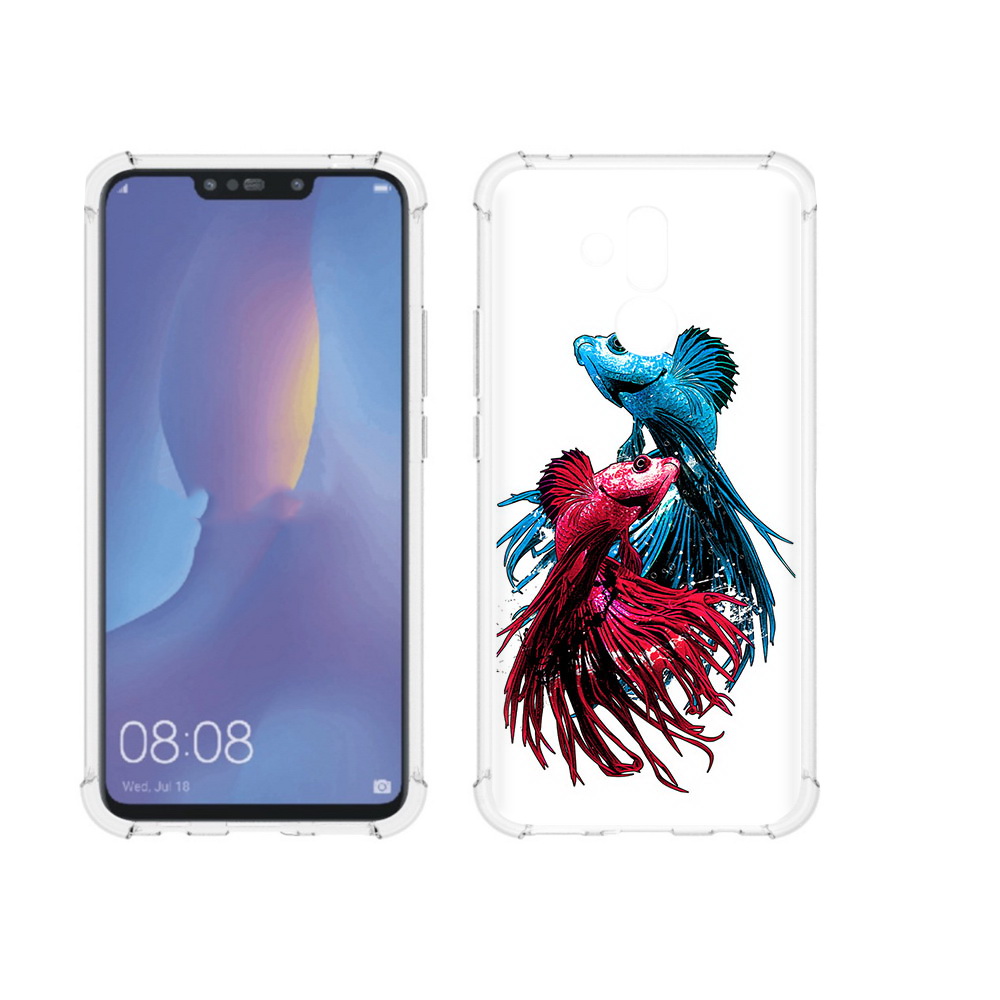 

Чехол MyPads Tocco для Huawei Mate 20 Lite рыбы петушки (PT117828.66.592), Прозрачный, Tocco