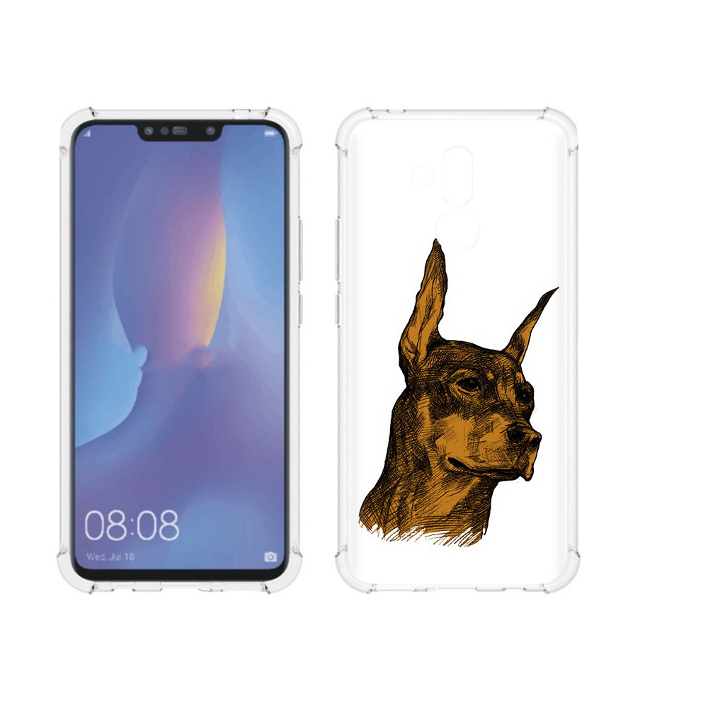 

Чехол MyPads Tocco для Huawei Mate 20 Lite скетч доберман (PT117828.66.605), Прозрачный, Tocco