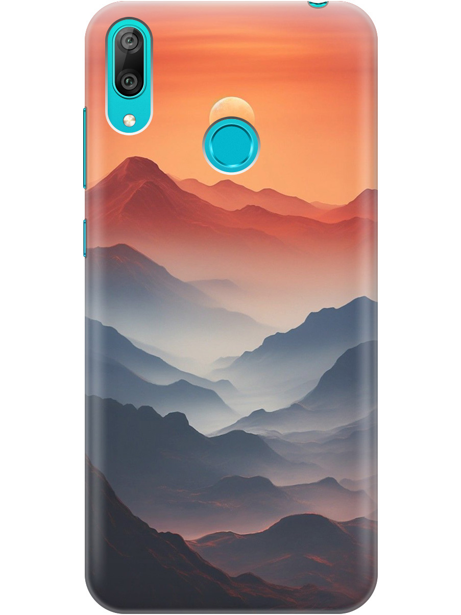 

Силиконовый чехол на Huawei Y7 (2019) с принтом "Луна над горами", Прозрачный;оранжевый;черный, 720668210