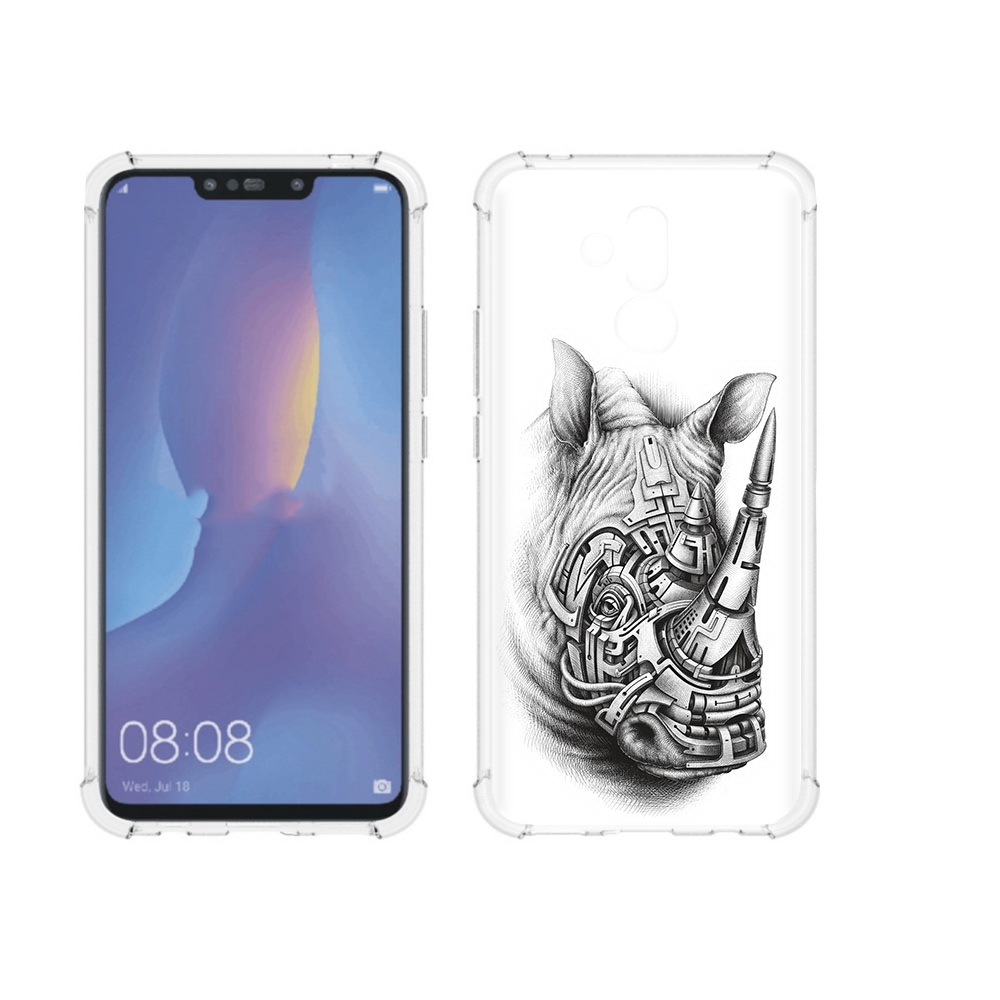 

Чехол MyPads Tocco для Huawei Mate 20 Lite стальной носорог (PT117828.66.620), Прозрачный, Tocco