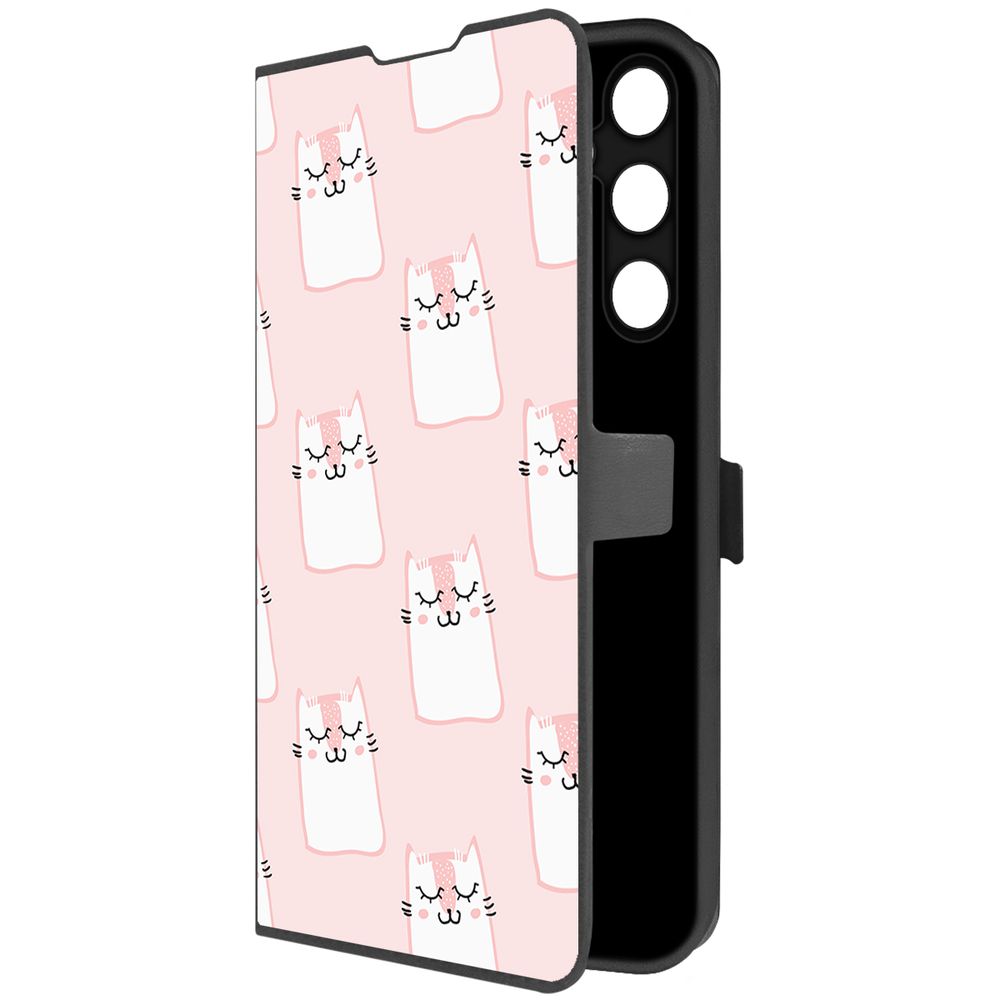 

Чехол-книжка Krutoff Eco Book для Samsung Galaxy A35 5G (A356) Котики паттерн (черный)