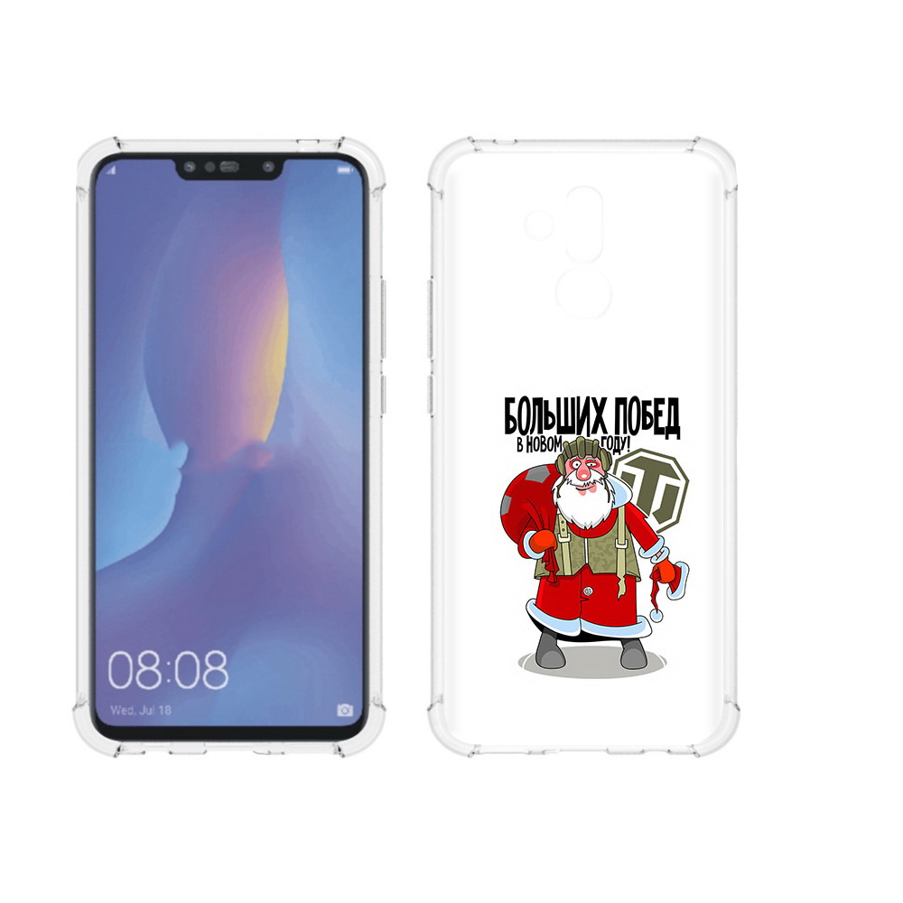 

Чехол MyPads Tocco для Huawei Mate 20 Lite Дед мороз и World of Tanks (PT117828.66.63), Прозрачный, Tocco