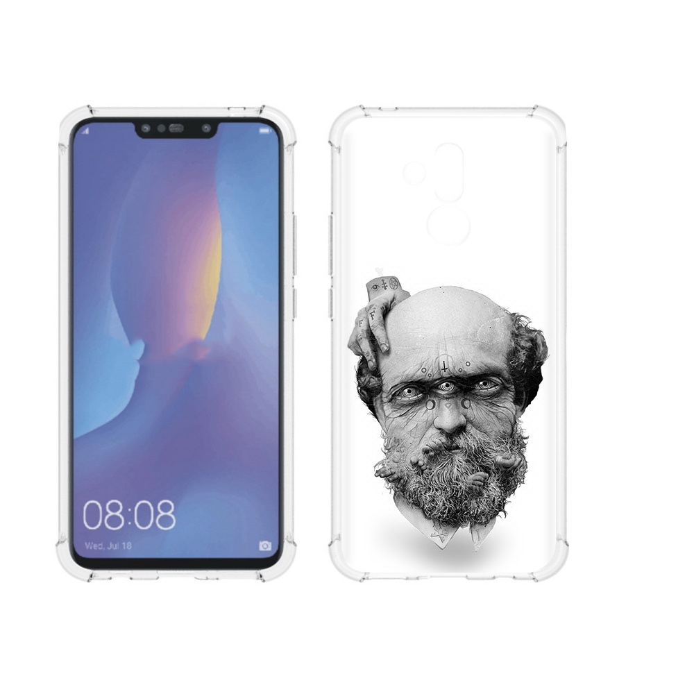 Чехол MyPads Tocco для Huawei Mate 20 Lite страшный бородатый мужчина абстракция