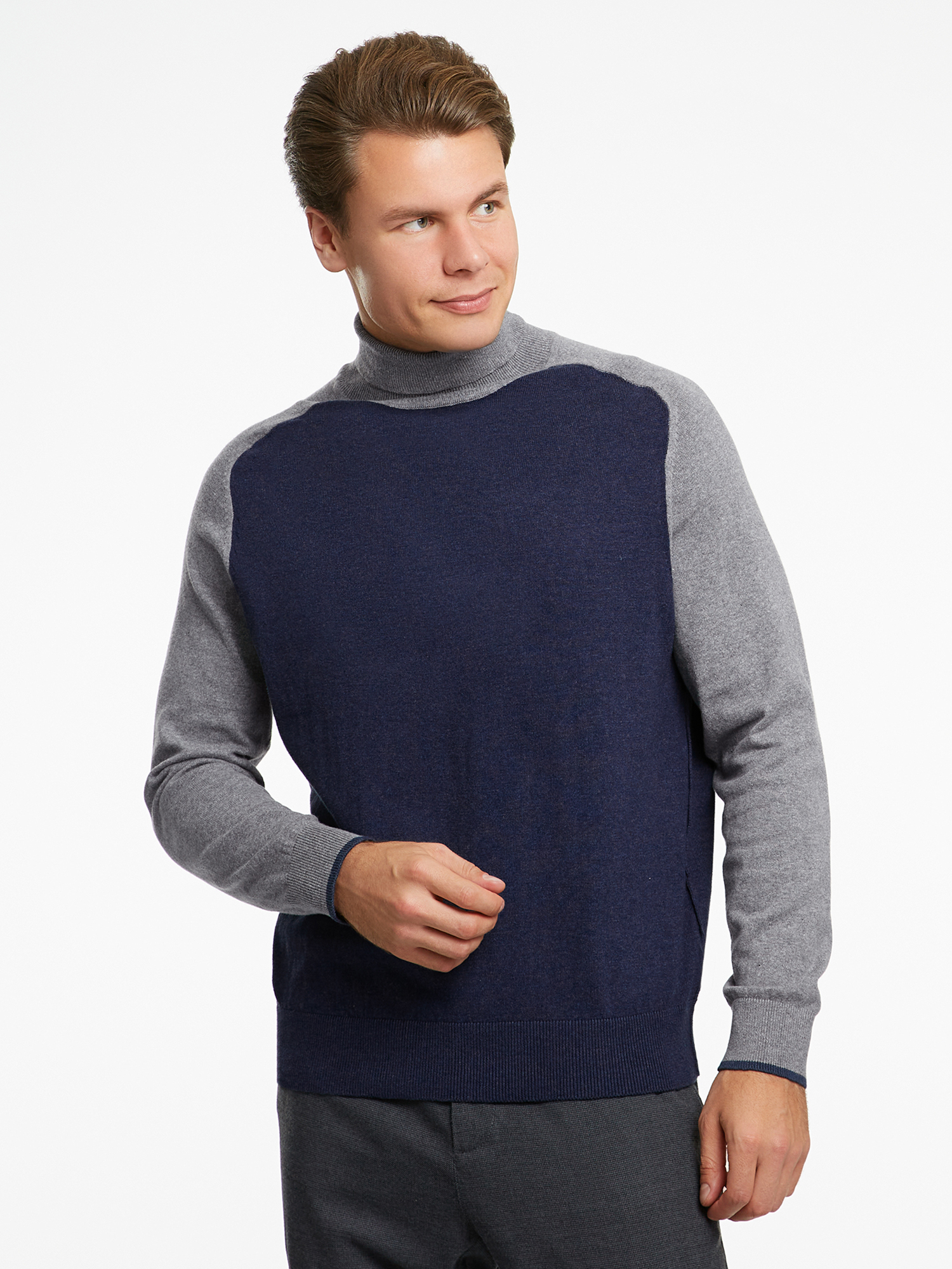 

Водолазка мужская oodji 4L312071M синяя XL, Синий, 4L312071M