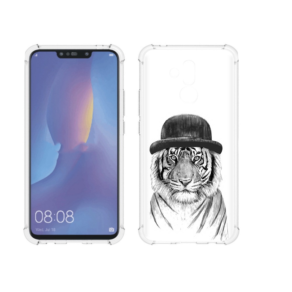 

Чехол MyPads Tocco для Huawei Mate 20 Lite тигр британец (PT117828.66.641), Прозрачный, Tocco