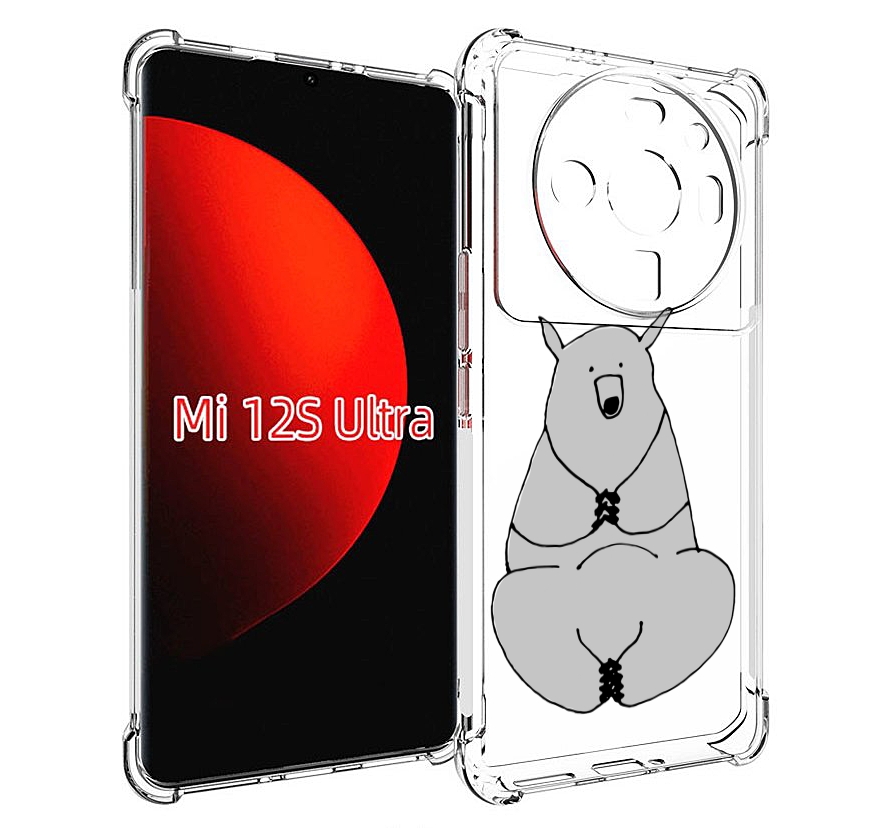 

Чехол MyPads Серый медведь для Xiaomi 12S Ultra, Прозрачный, Tocco