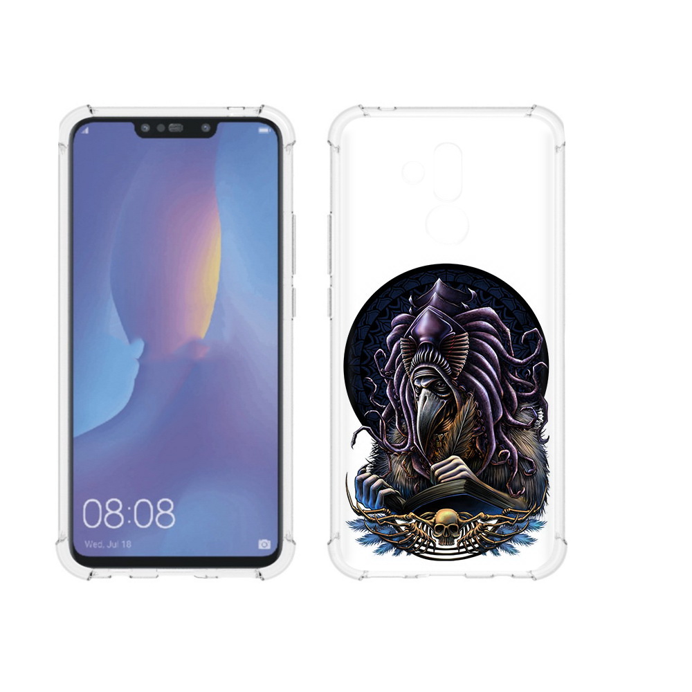 

Чехол MyPads Tocco для Huawei Mate 20 Lite умный ворон (PT117828.66.650), Прозрачный, Tocco