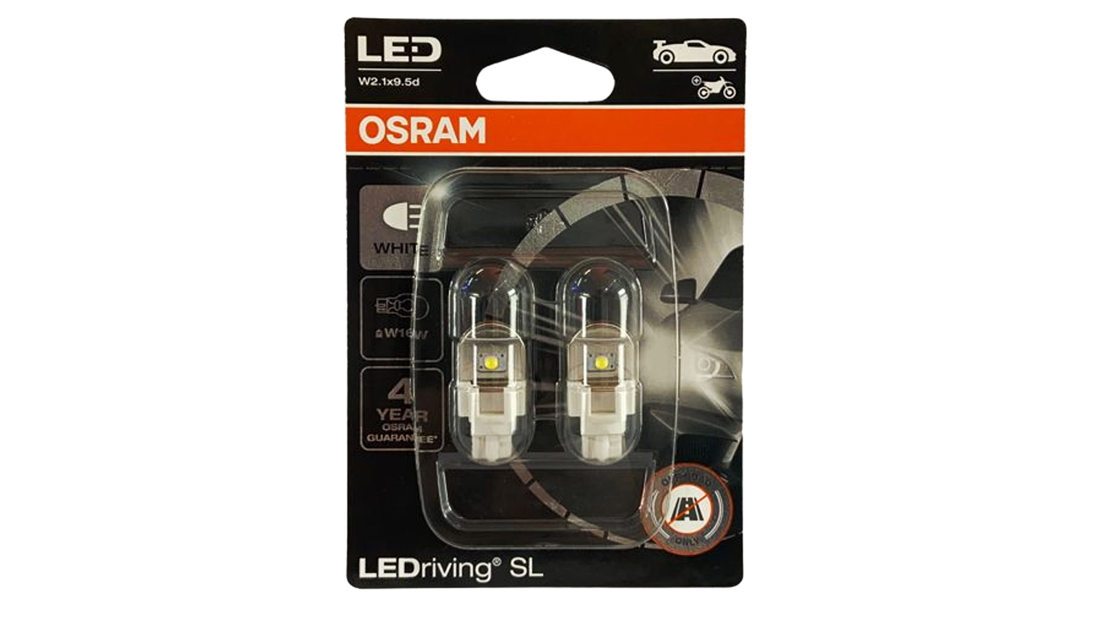 

Лампа 12Vx16W LED OSRAM 12V 6000K 2шт комплект