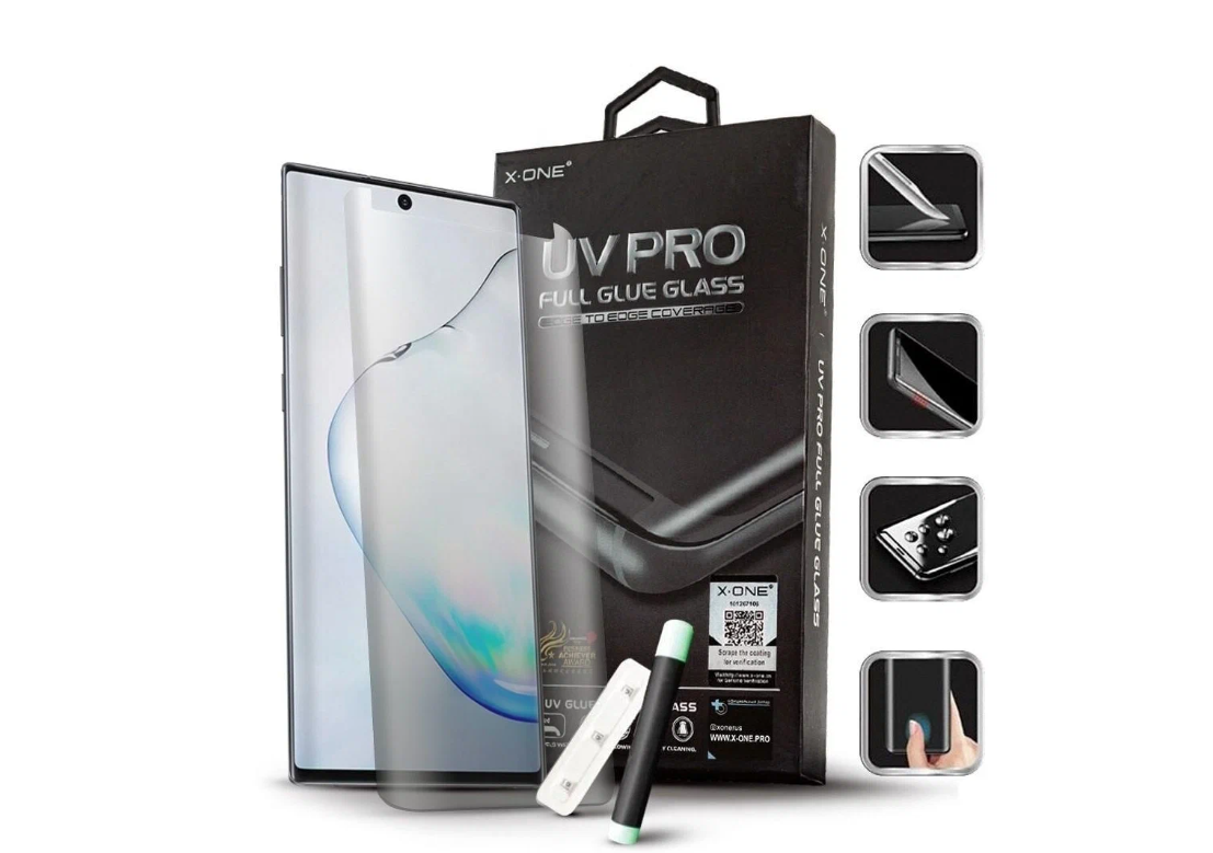 

Косметическое защитное стекло для Samsung Galaxy Note 10 plus X-ONE UV PRO, UV PRO
