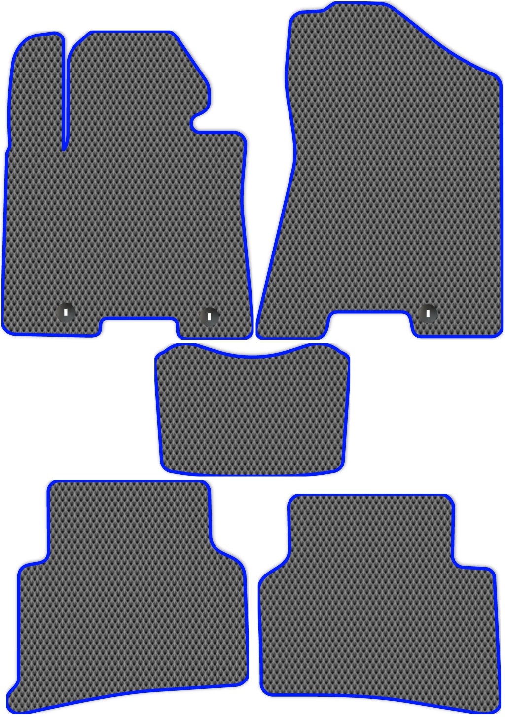 

Коврики ЭВА в салон для Hyundai Tucson 3 (TL) 2015 - 2021, 5 шт. серый, синий кант, 2441-S5YLT-H