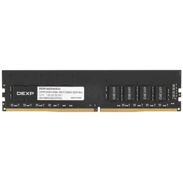 

Оперативная память DEXP DEXP16GD4UD32 (НФ-00026421), DDR4 1x16Gb, 3200MHz, DEXP16GD4UD32