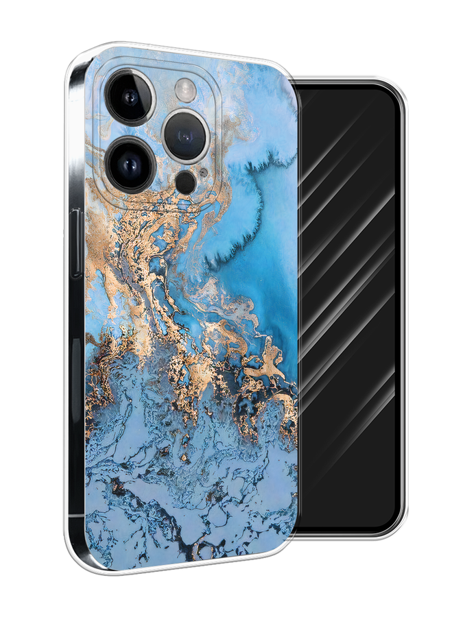 

Чехол Awog на Apple iPhone 15 Pro Max "Морозная лавина синяя", Серебристый, 15850-1