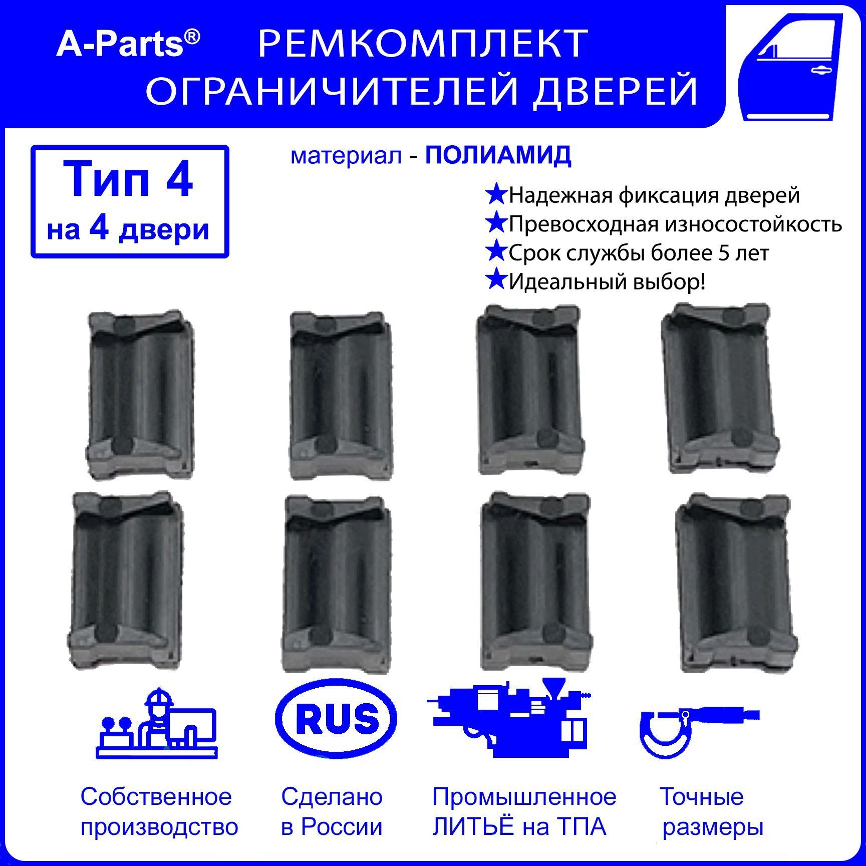 

Рмк ограничителей дверей Хонда СРВ IV RМ 2002-2007;2012-2017, 2 двери, полиамид 717660031