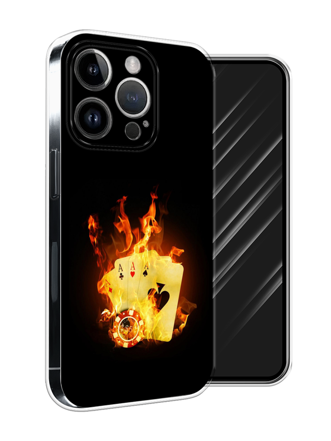 

Чехол Awog на Apple iPhone 15 Pro Max "Горящие карты", Черный;оранжевый, 15850-1