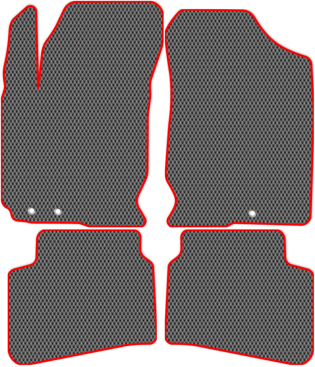 

Коврики ЭВА в салон для Kia Ceed 1 (ED) 2006 - 2012, 4 шт. серый, красный кант, 2905-S4YL-H