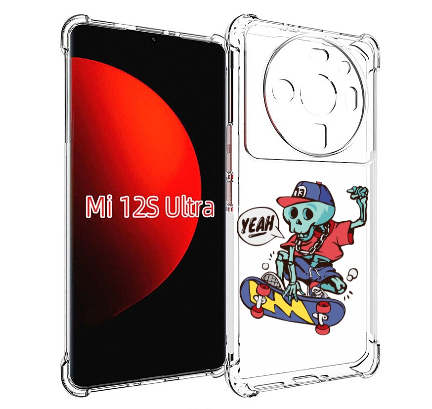 

Чехол MyPads Скелет-на-скейте для Xiaomi 12S Ultra, Прозрачный, Tocco