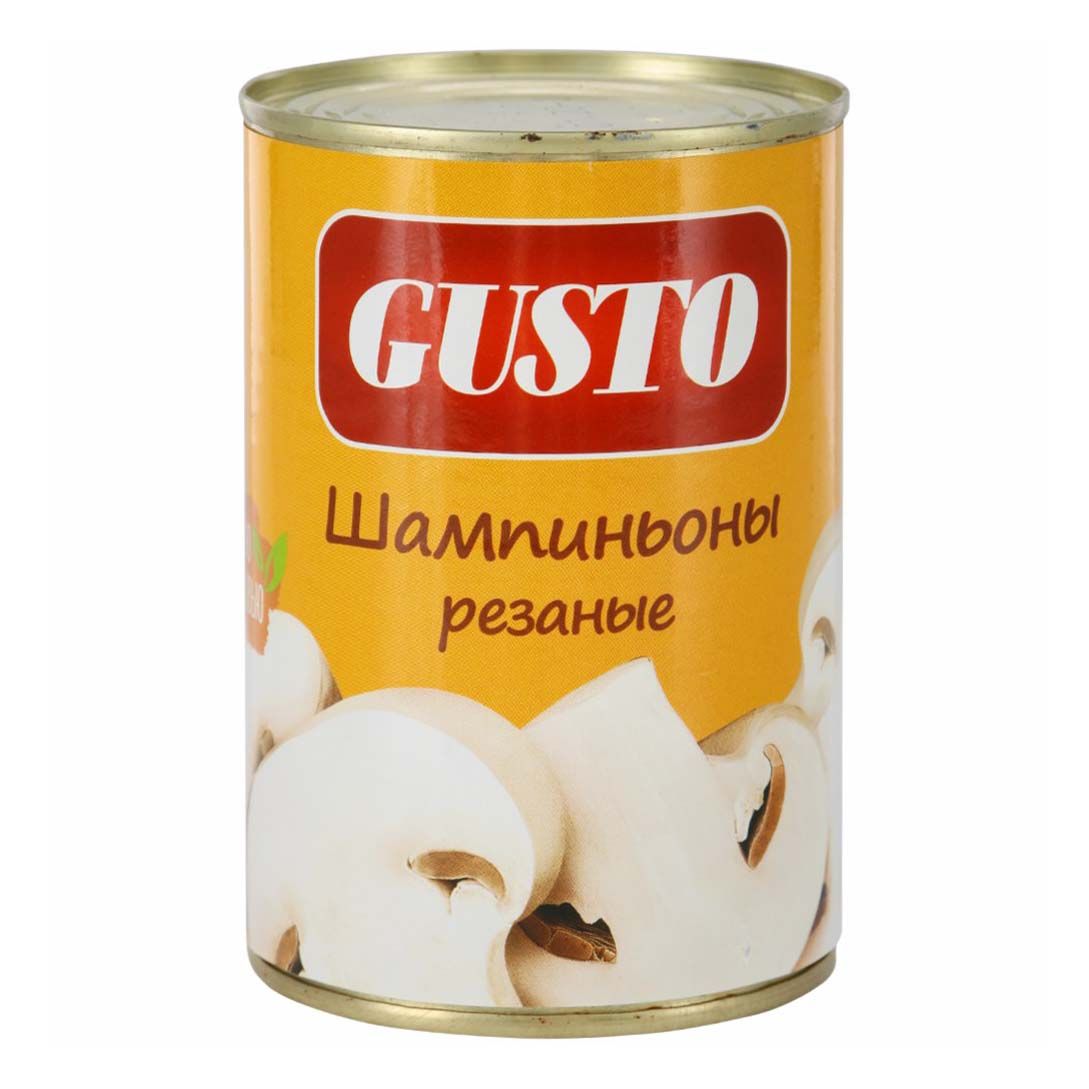 Шампиньоны Gusto резаные стерилизованные 400 г