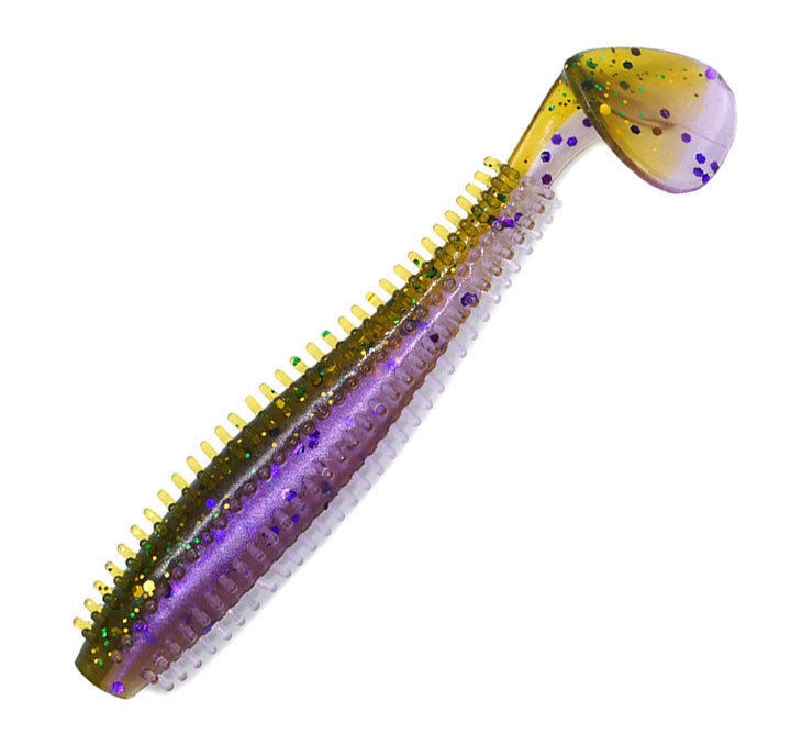 

Виброхвост Kosadaka Spikey Shad 90, 9шт, цвет GLV, Прозрачный;коричневый;золотистый, Spikey Shad