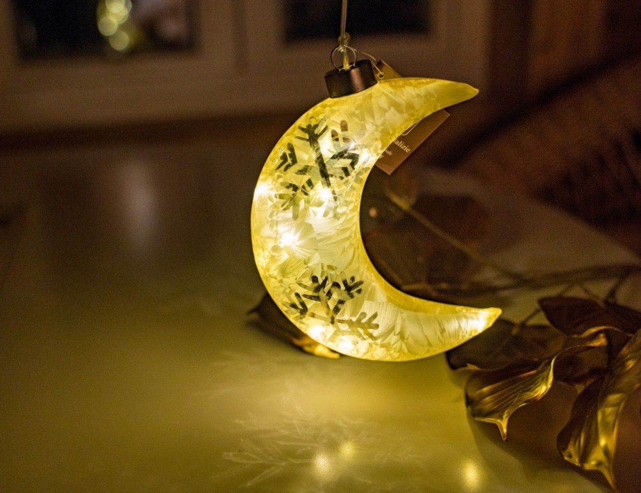 фото Подвесной декоративный светильник месяц в снежинках 17 см due esse christmas