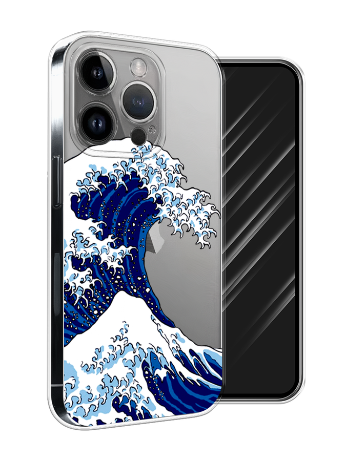 

Чехол Awog на Apple iPhone 15 Pro Max "Волна в Канагаве", Синий;белый, 15850-1