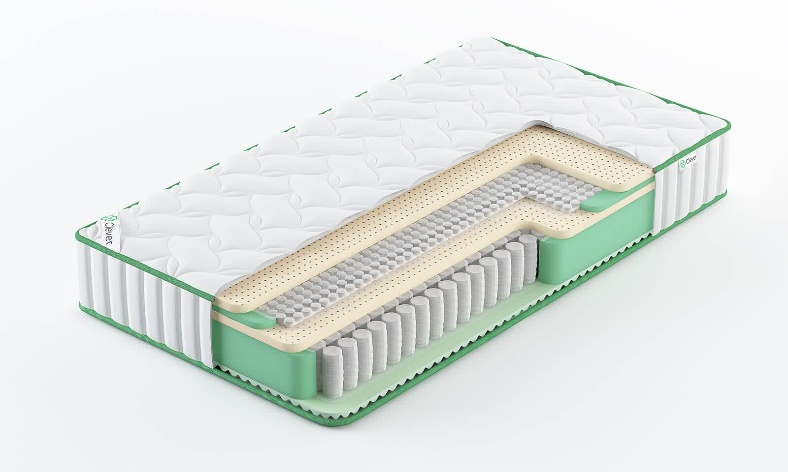 

Матрас Clever HybridFlex Soft 70x175, Белый, HybridFlex Soft
