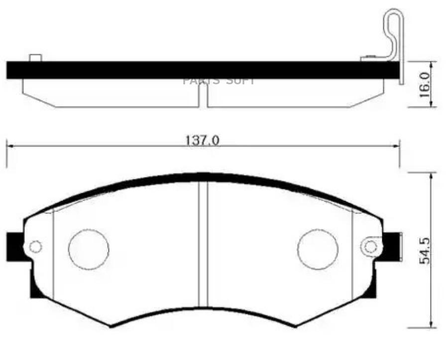 

Колодки тормозные дисковые передн SSANGYONG: REXTON 02-03, KARANDO 00- 1шт HSB HP4004